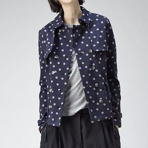 Thakoon Addition polka dot short trench navy blue